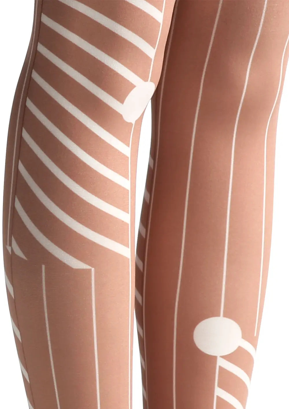 Wood Colored Stripes Tights Hosiery Pantyhose
