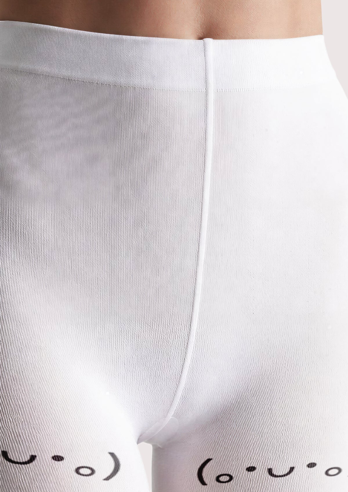 White Emoticon Tights