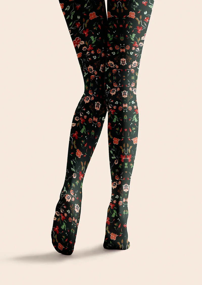 Midnight Bloom Tights Hosiery Pantyhose