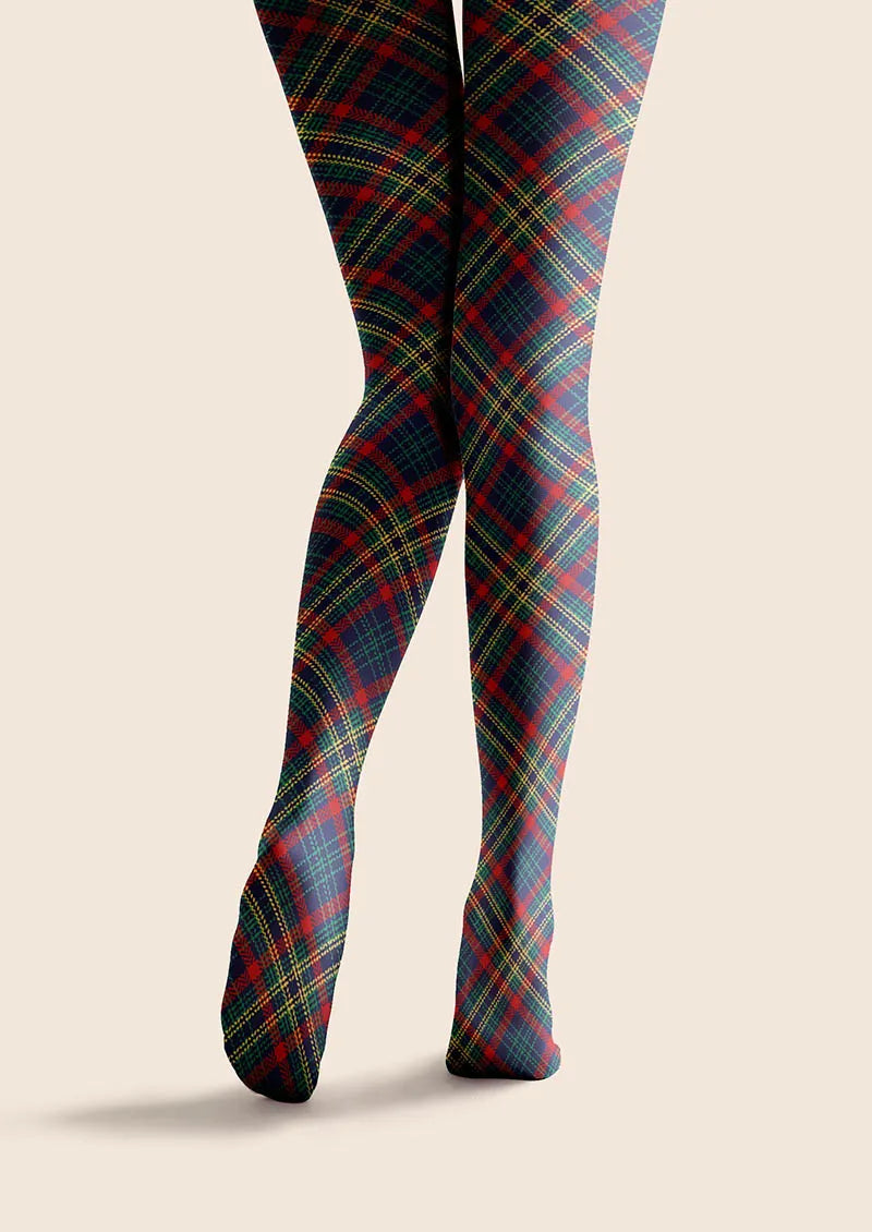 Christmas Emerald Tartan Chic Tights Hosiery Pantyhose