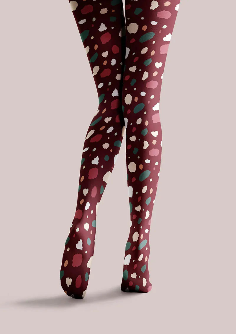 Berry Leopard Tights Hosiery Pantyhose