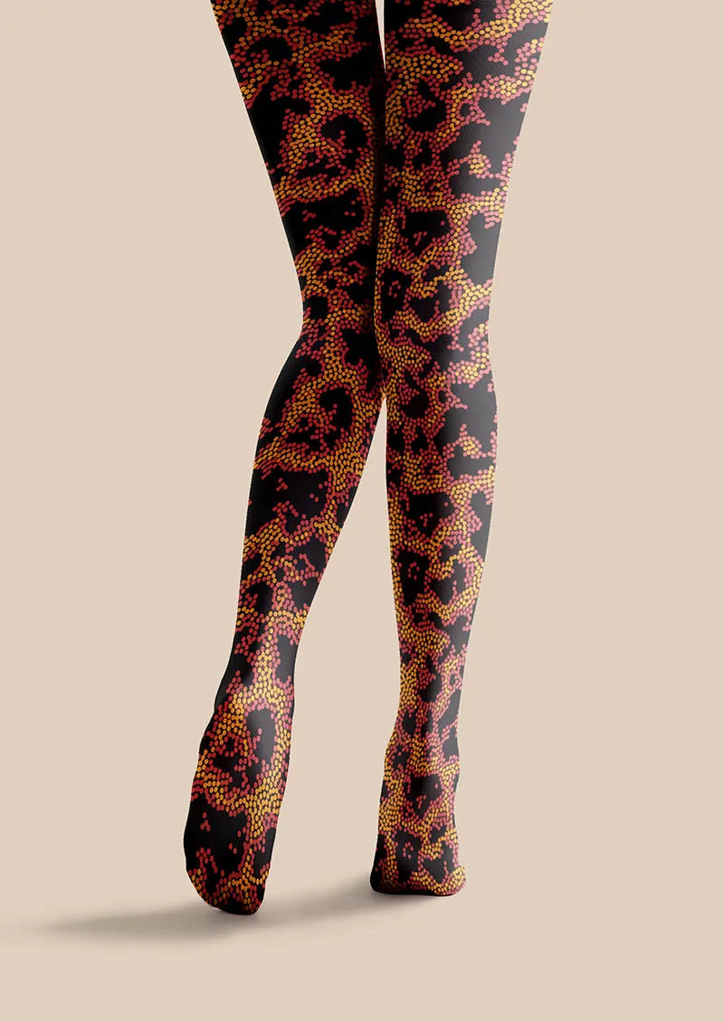 Luxe Leopard Spot Tights Hosiery Pantyhose
