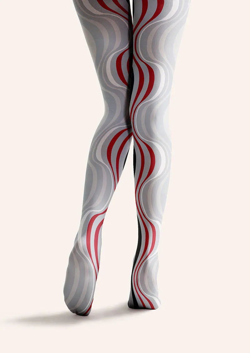 Geometric Art Wave Lines Tights Hosiery Pantyhose