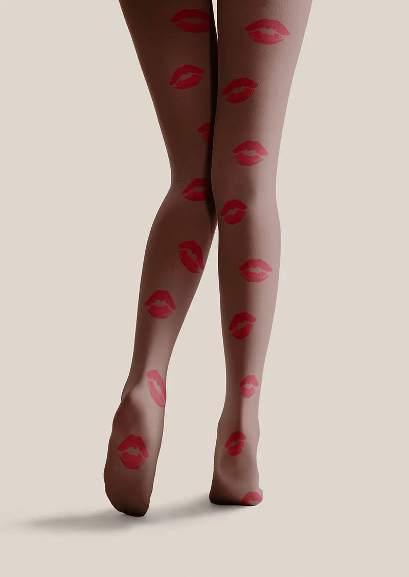 Valentine's Day Sweet Kiss Tights Hosiery Pantyhose