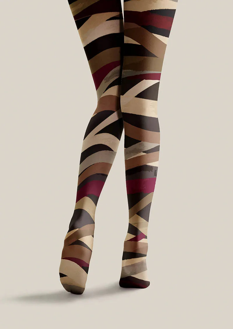 Geometric Art Woven Rhythm Tights Hosiery Pantyhose