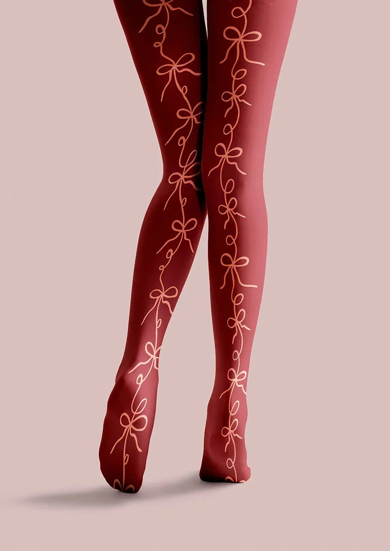 Christmas Fun Art Ribbon Wish Tights Hosiery Pantyhose