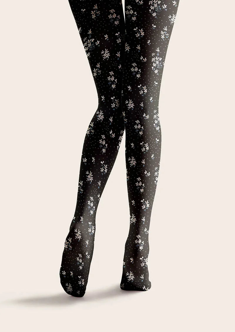 Dark Petals Tights Hosiery Pantyhose