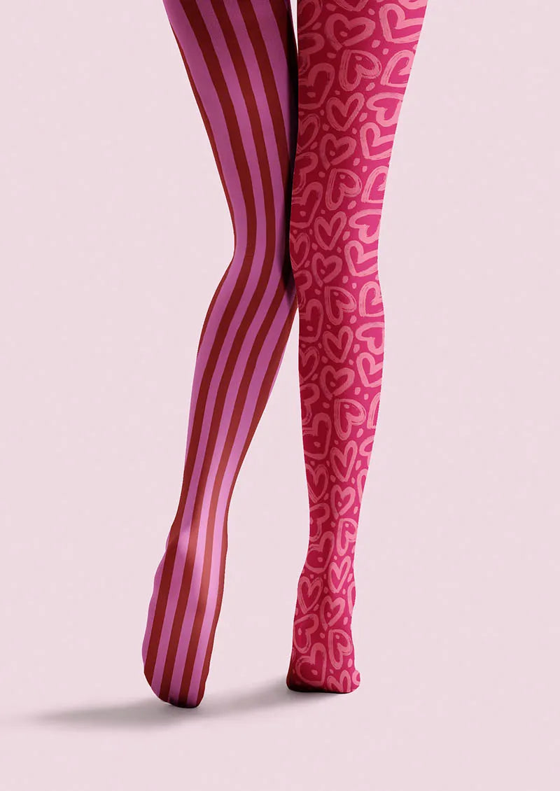 Valentine's Day Love Stripes Tights Hosiery Pantyhose