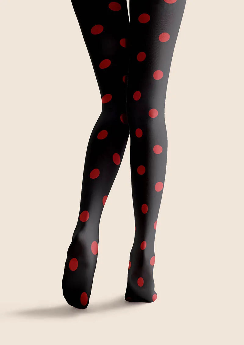 Retro Polka Red Tights Hosiery Pantyhose