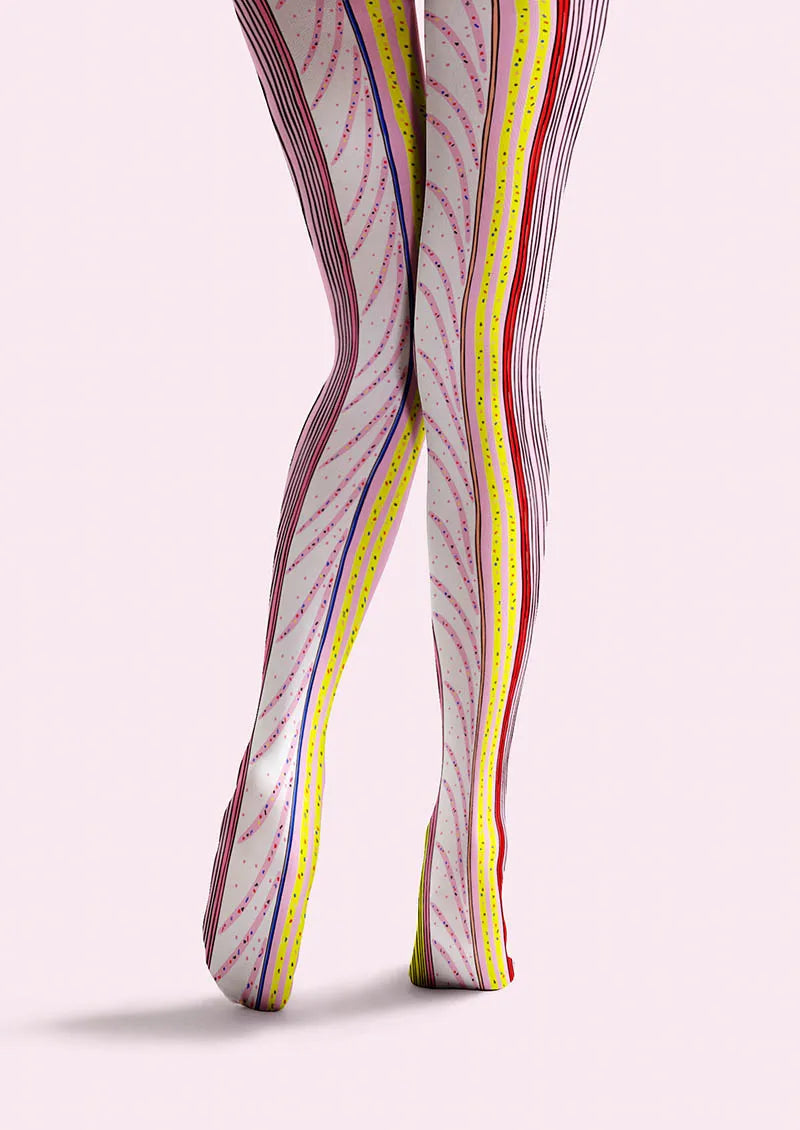 Neon Flow Lines Tights Hosiery Pantyhose