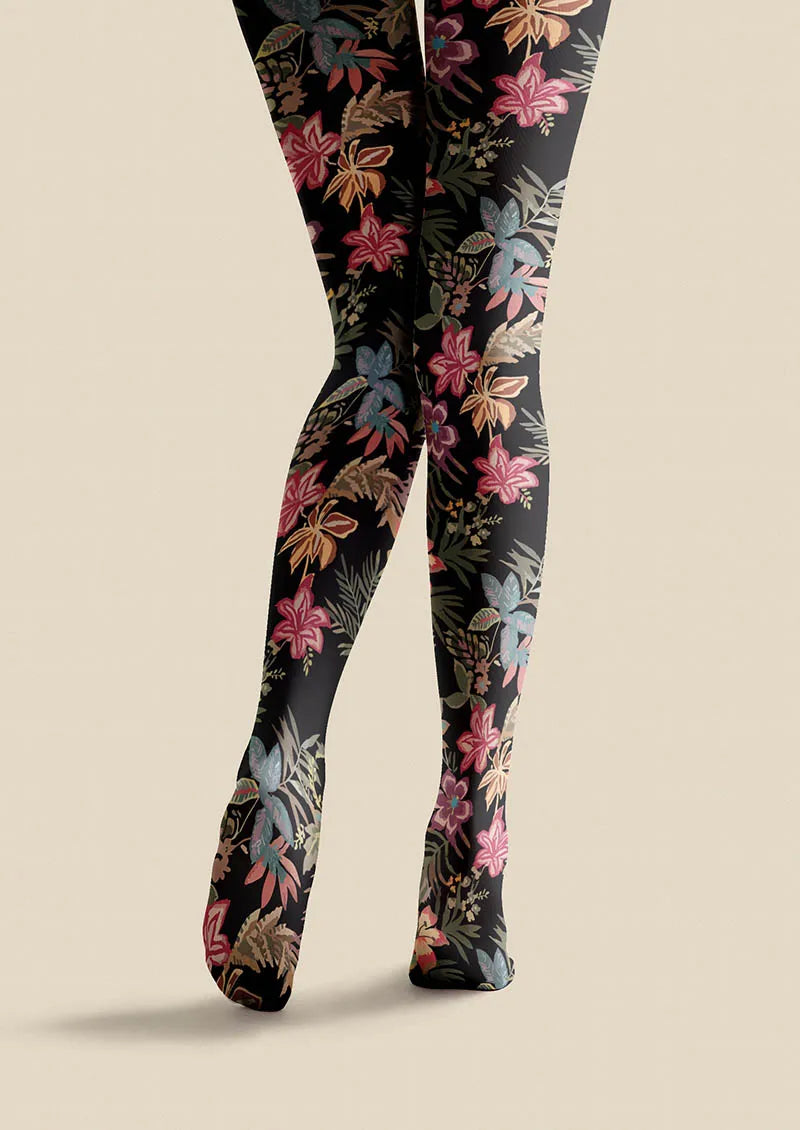 Floral pattern Night Bloom Tights Hosiery Pantyhose
