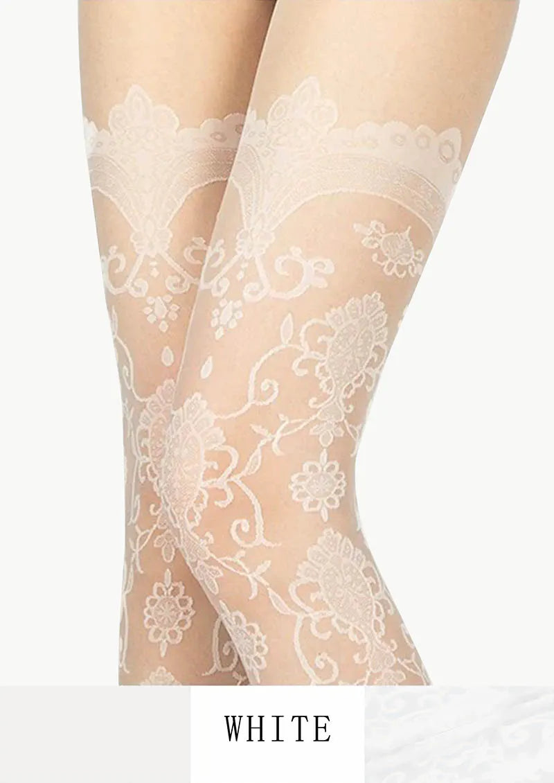 Baroque Jacquard Lace Tights Hosiery Pantyhose