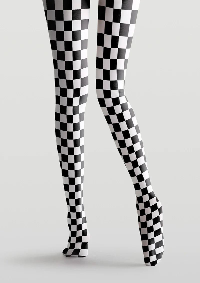 Black-white checkered Tights Hosiery Pantyhose