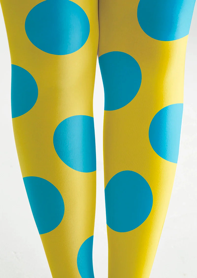 Yellow Blue Polka Dots Tights Tights Hosiery Pantyhose