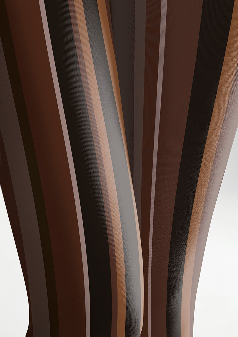 Dark Brown Vintage Stripes Tights Hosiery Pantyhose