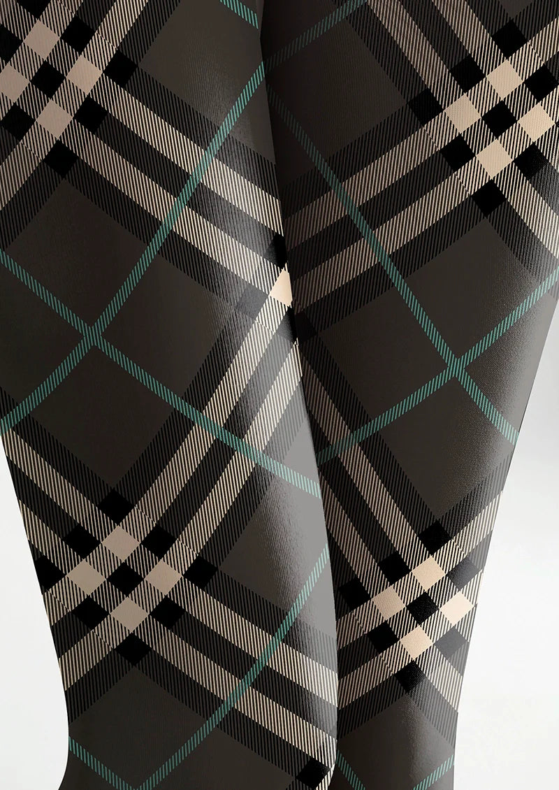 Grayish black Check Tights Hosiery Pantyhose