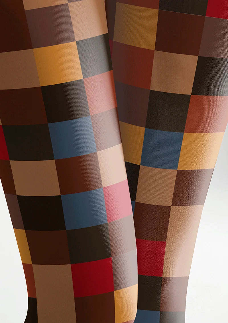Terra-Cotta Plaid Tights Hosiery Pantyhose