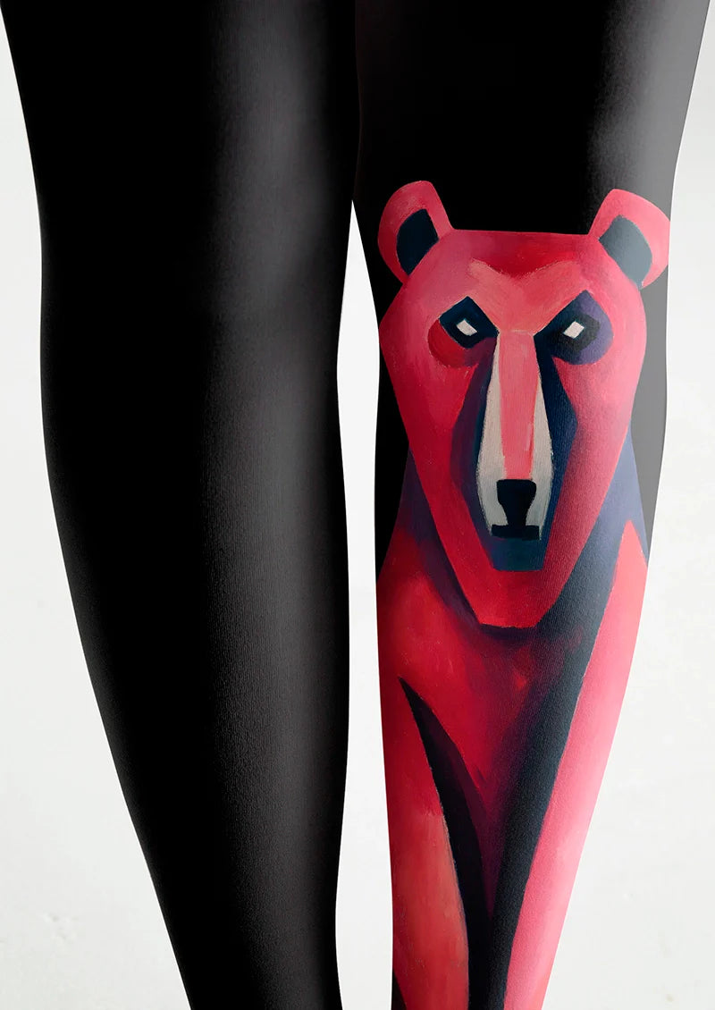 Peach Pink Bear Tights Hosiery Pantyhose