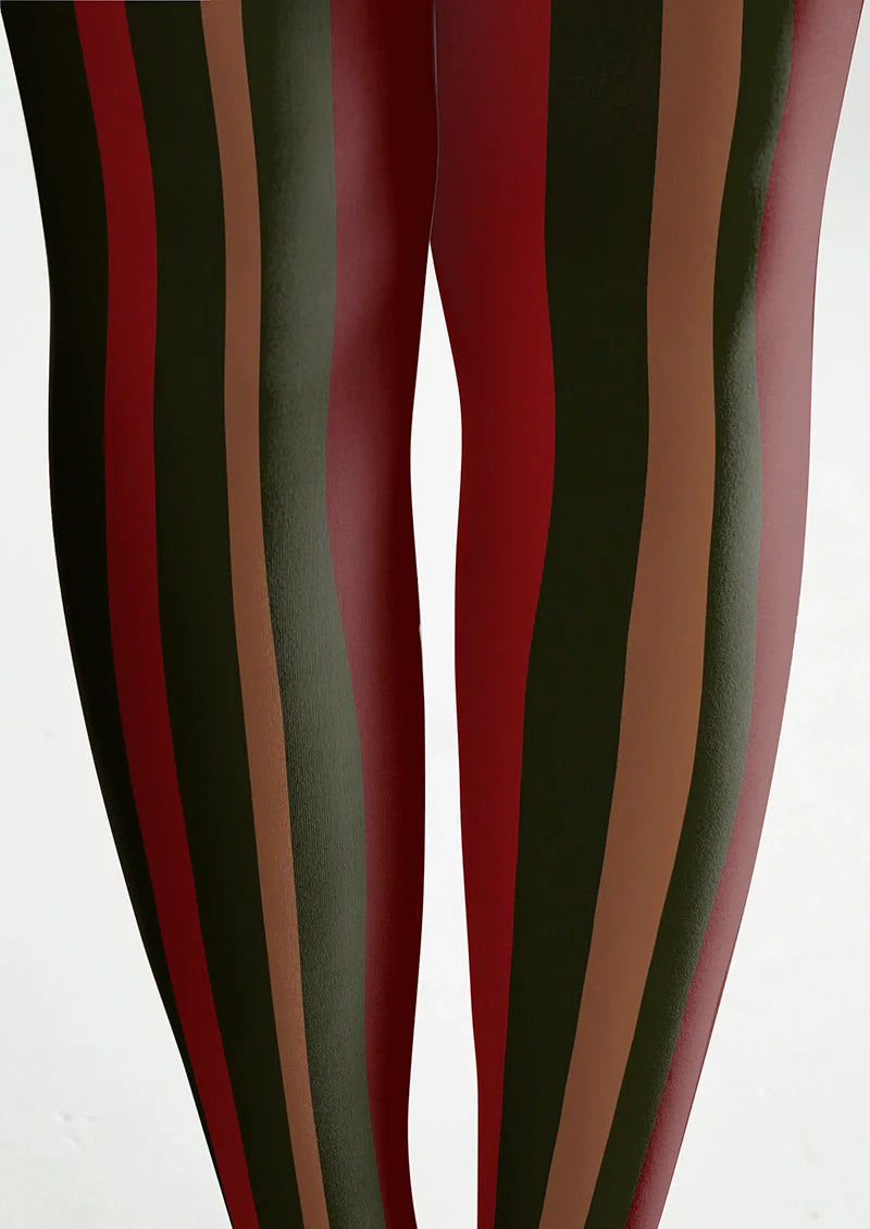 Christmas deep color stripes Tights Hosiery Pantyhose