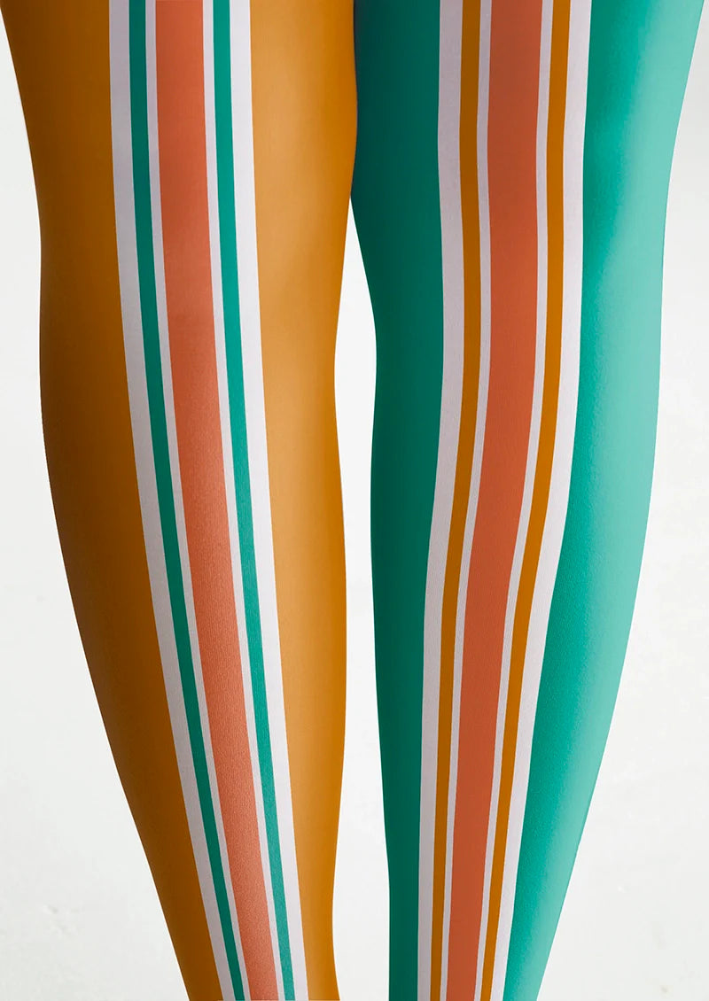 Orange-green stripes Tights Hosiery Pantyhose