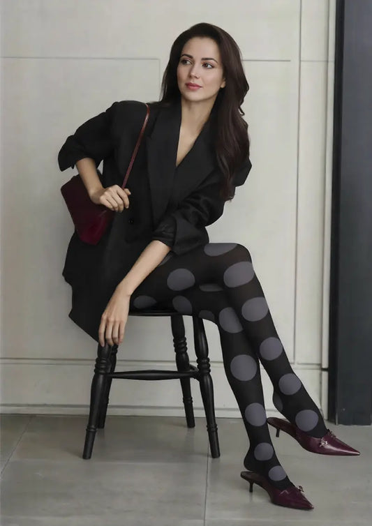 Black-gray polka dots Tights Hosiery Pantyhose