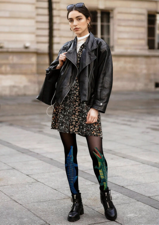 Crocodile Tights Hosiery Pantyhose
