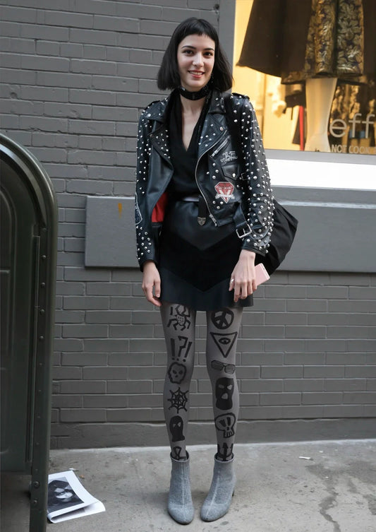 Graffiti Cobweb Tights Hosiery Pantyhose