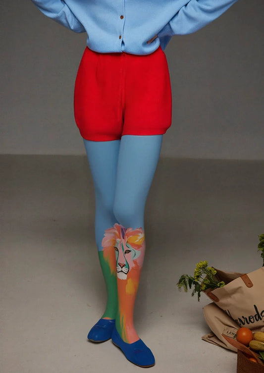 Colorful Lion Tights Hosiery Pantyhose
