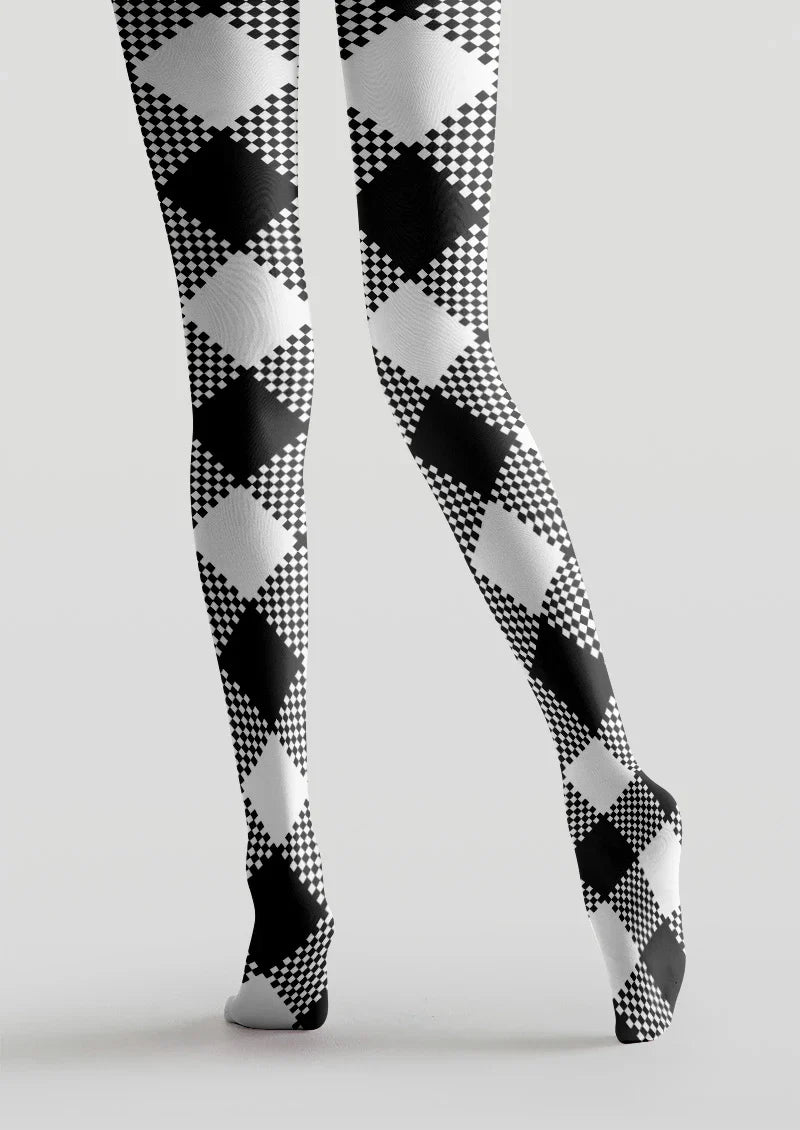 Pixel Diamond Tights Hosiery Pantyhose