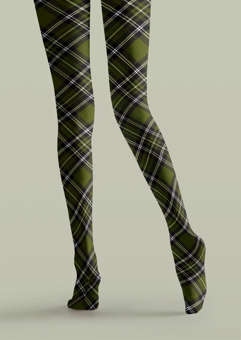 Plaid Green Tights Hosiery Pantyhose