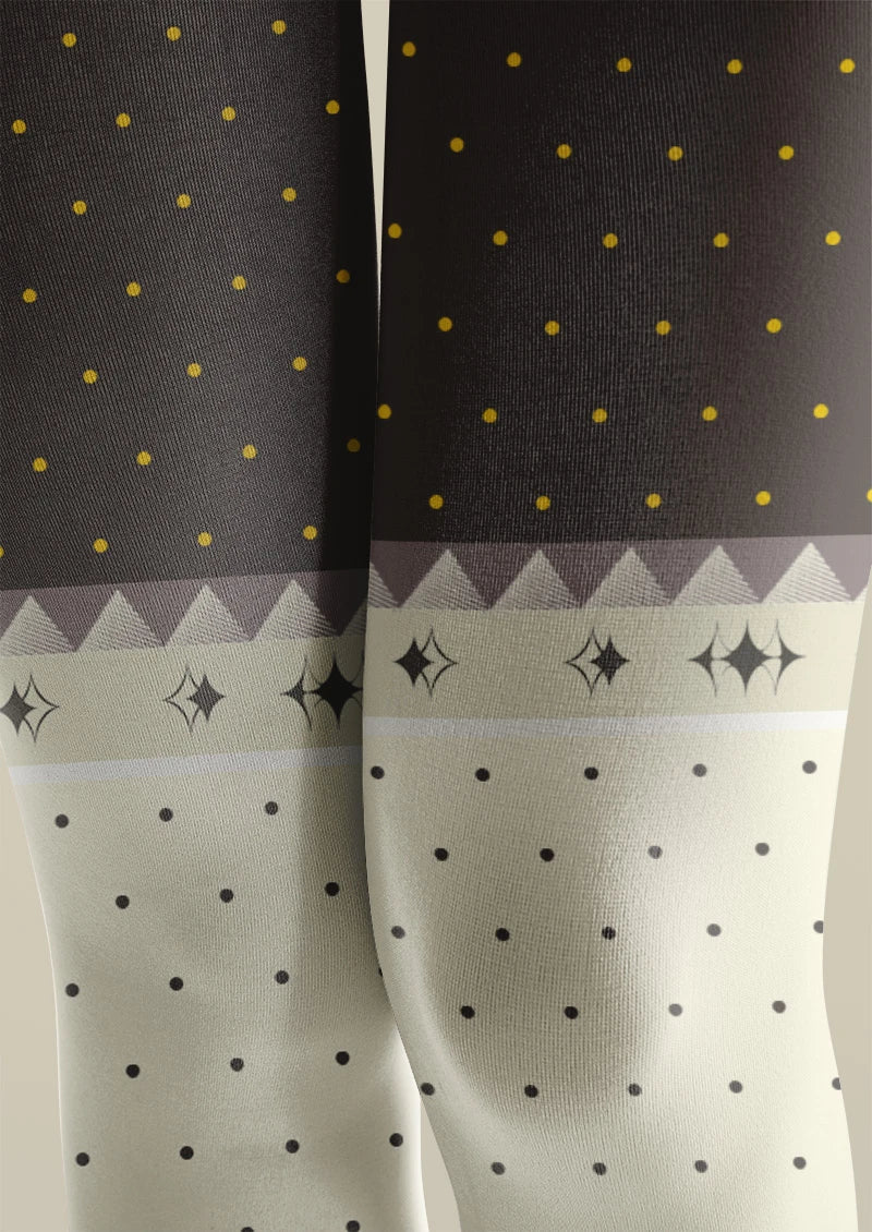Two-Tone Polka Dot Tights Hosiery Pantyhose