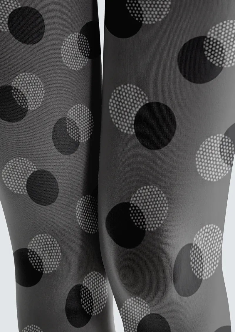 Gray Layered Polka Dot Tights