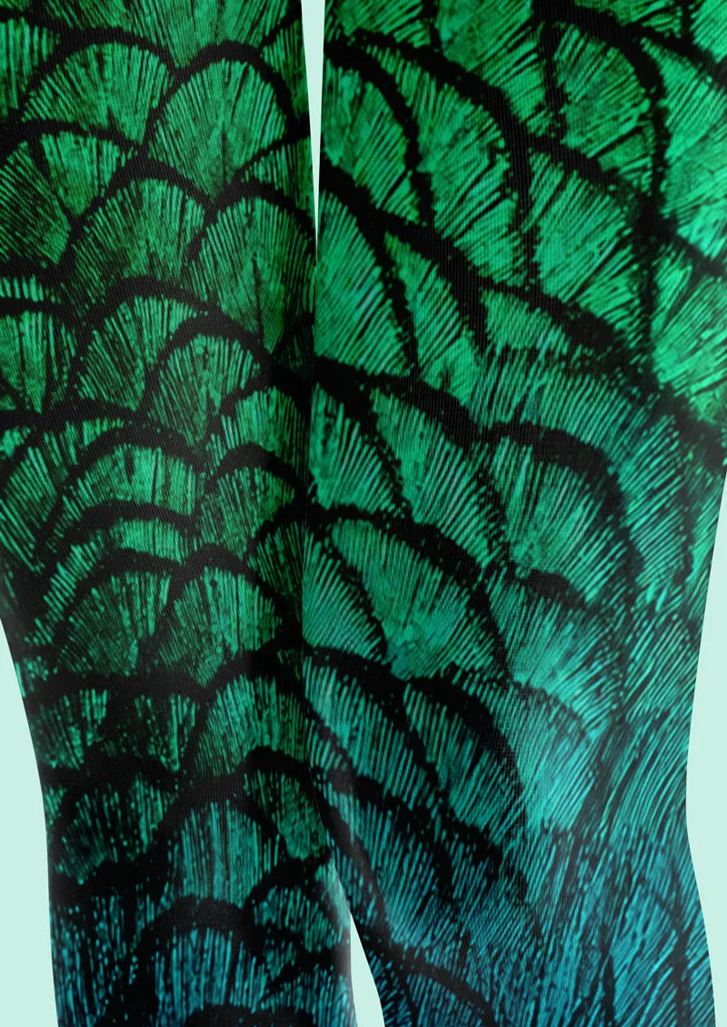 Green Feather Tights