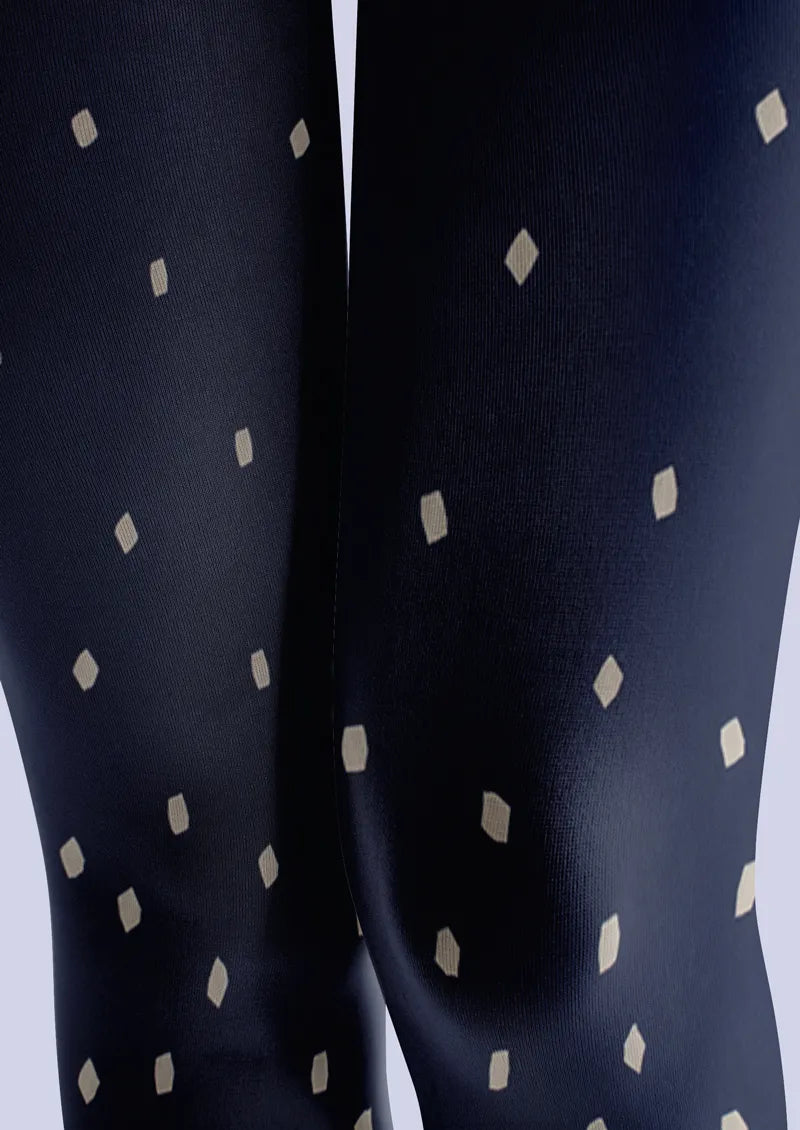 Navy White Graduated Polka Dot Tights Hosiery Pantyhose