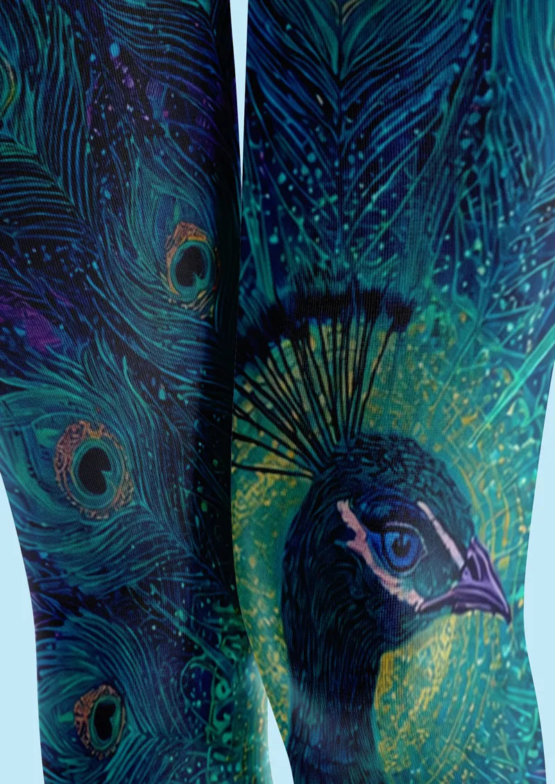Blue Peacock Tights