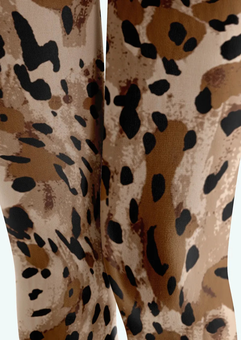 Beige Leopard Spot Tights