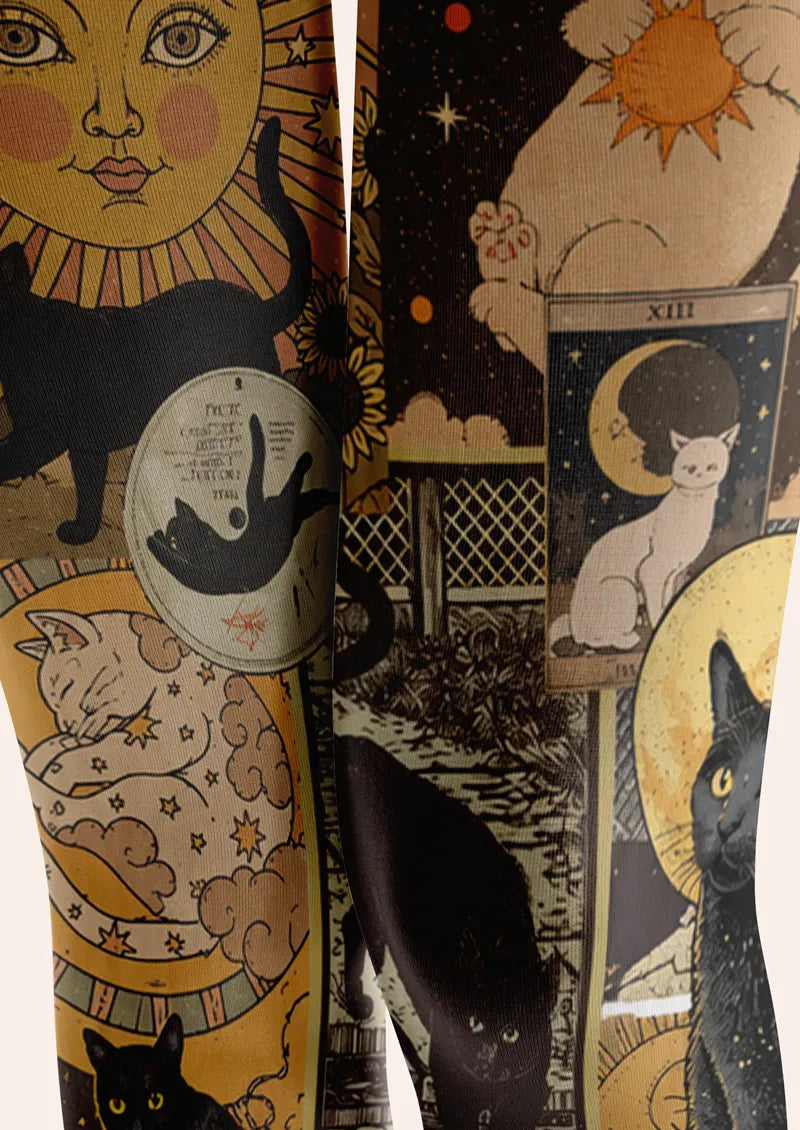 Beige Celestial Cat Tights