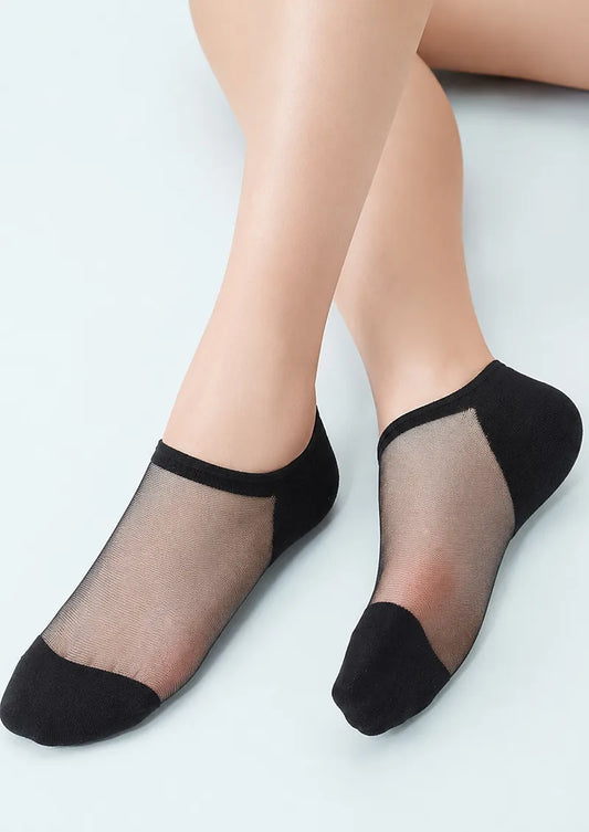 Black Sheer No-Show Socks