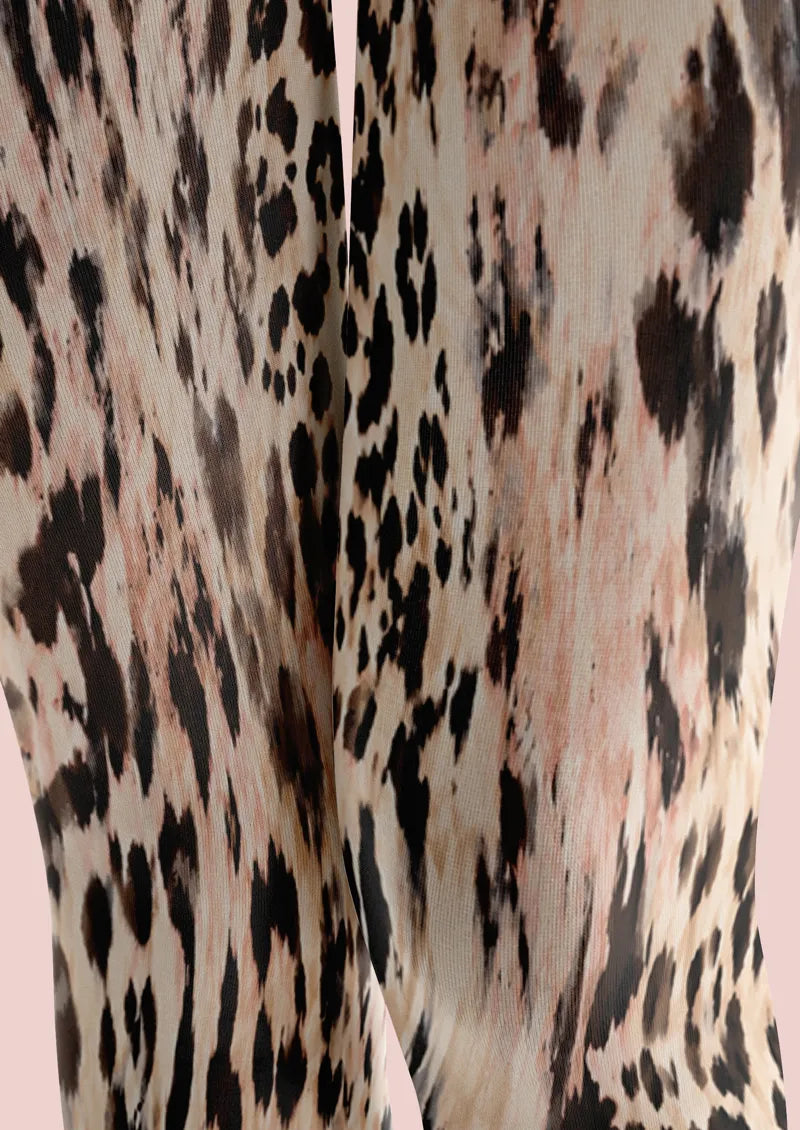 Soft Leopard Animal Print Footless Tights Hosiery Leggings