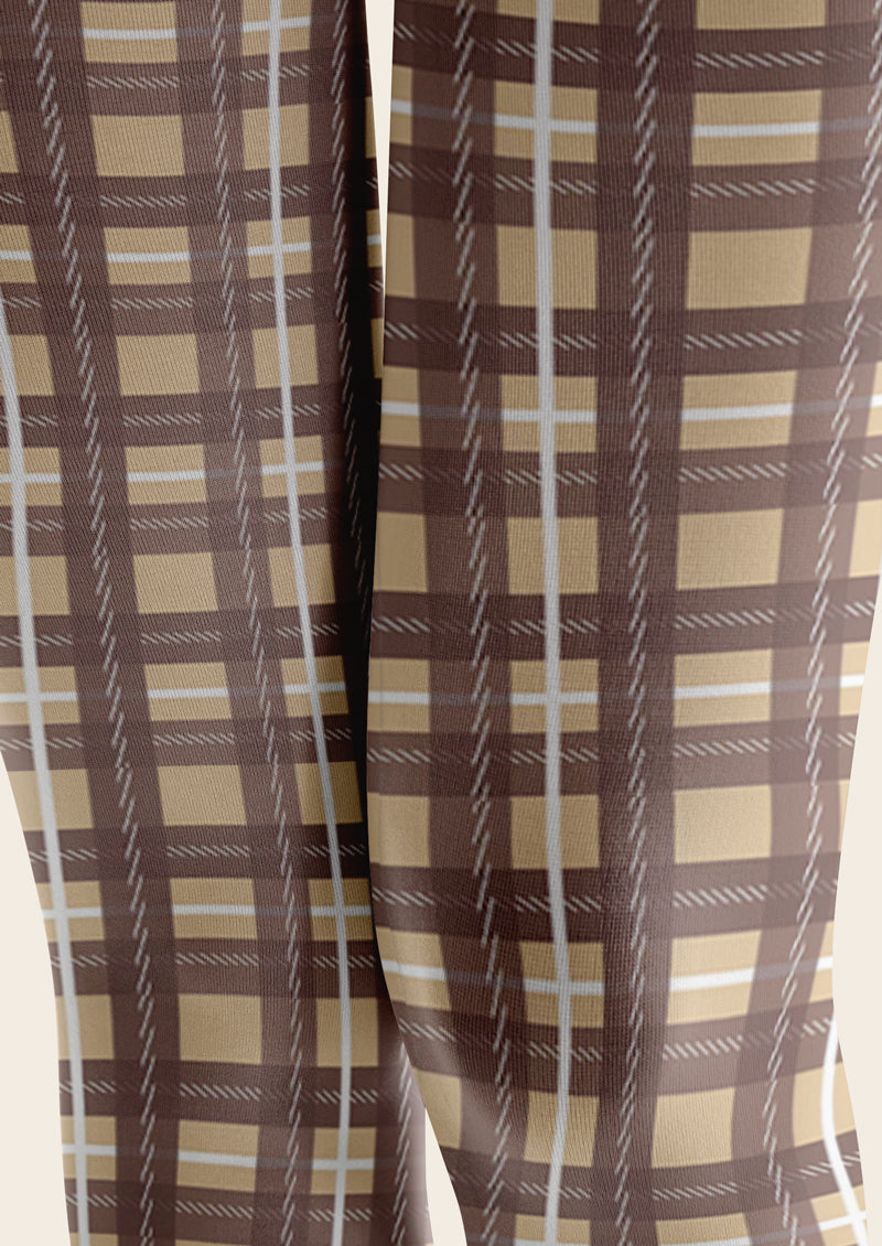 Plaid Bear Printed Tights Hosiery Pantyhose