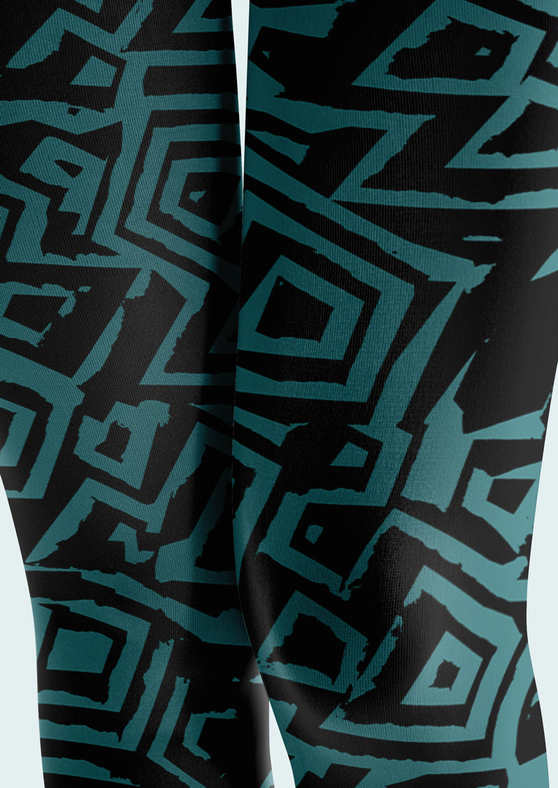 Geometric Maze Tights Hosiery Pantyhose