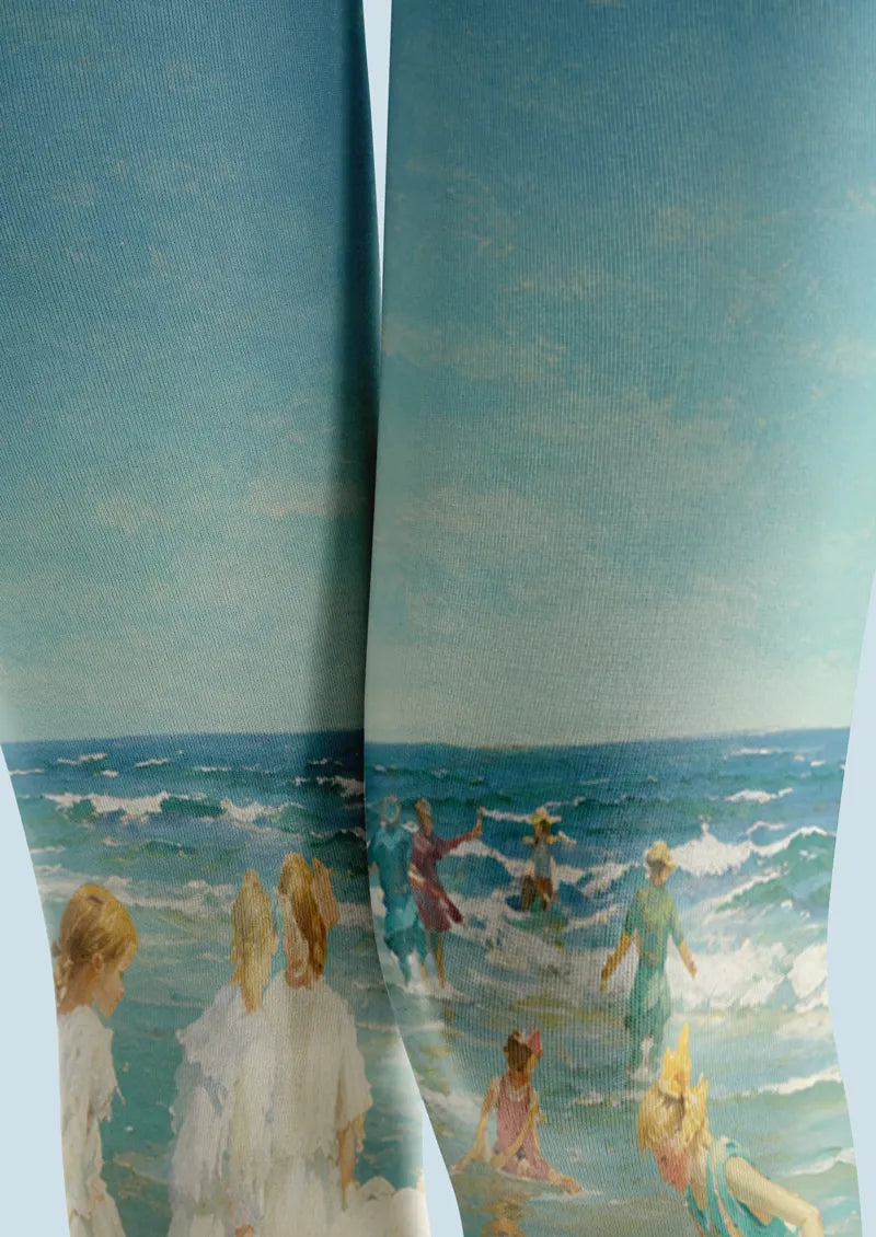 Seaside Art Graphic&Artistic Footless Tights Hosiery Leggings