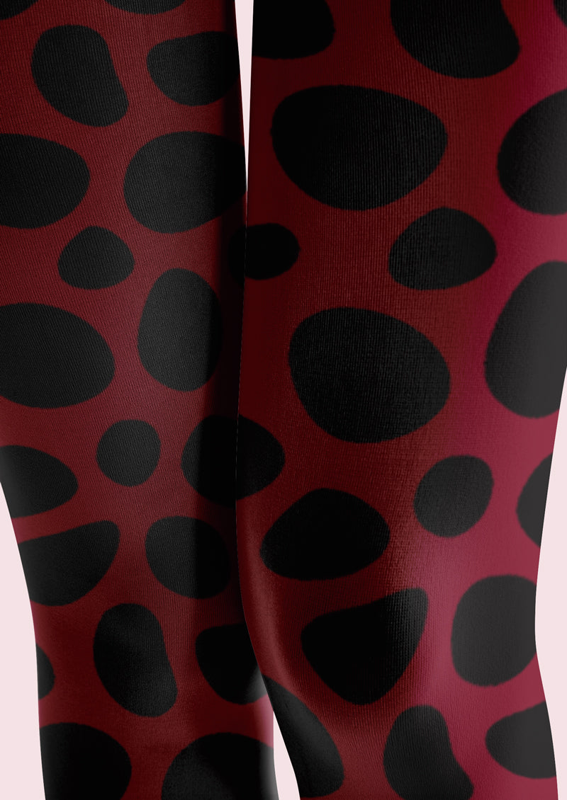 Red Black Polka Dot Tights Hosiery Pantyhose
