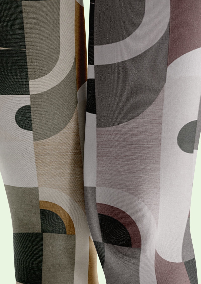 Geometric Color Block Tights Hosiery Pantyhose