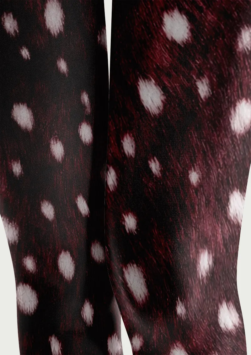 Burgundy Fawn Spot Tights