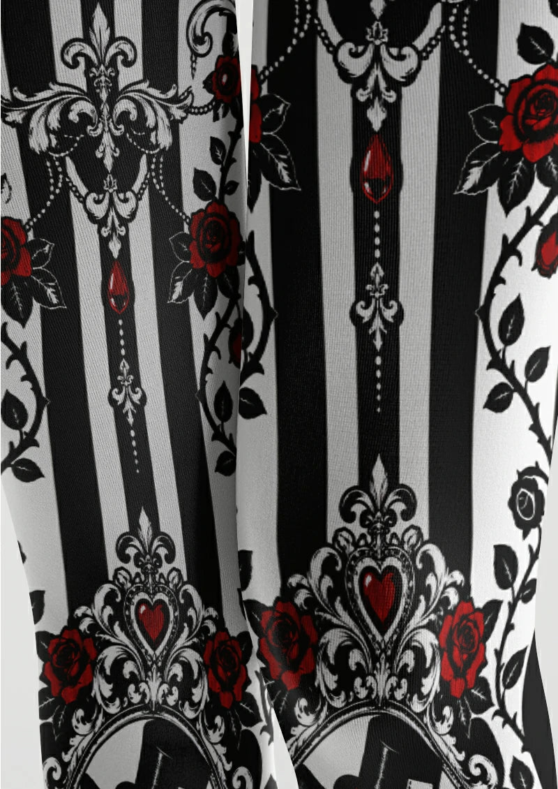 Black Cat and Red Rose Tights