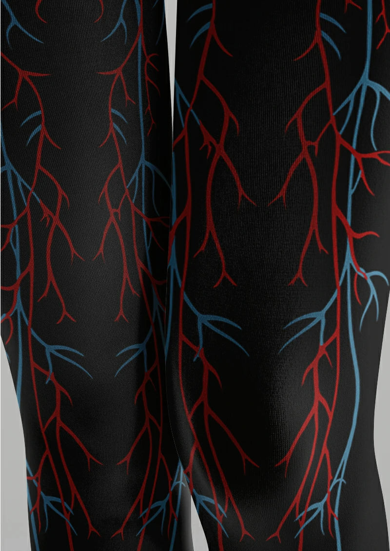 Black Vascular Branch Tights