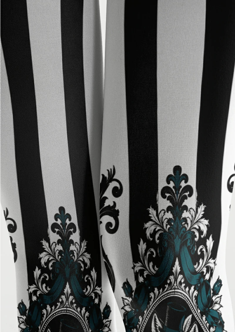 White Fox Portrait Stripe Tights