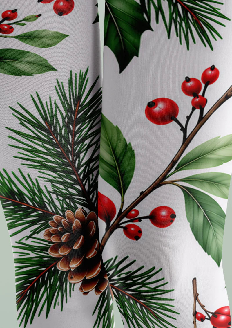 White Holly Berry Tights