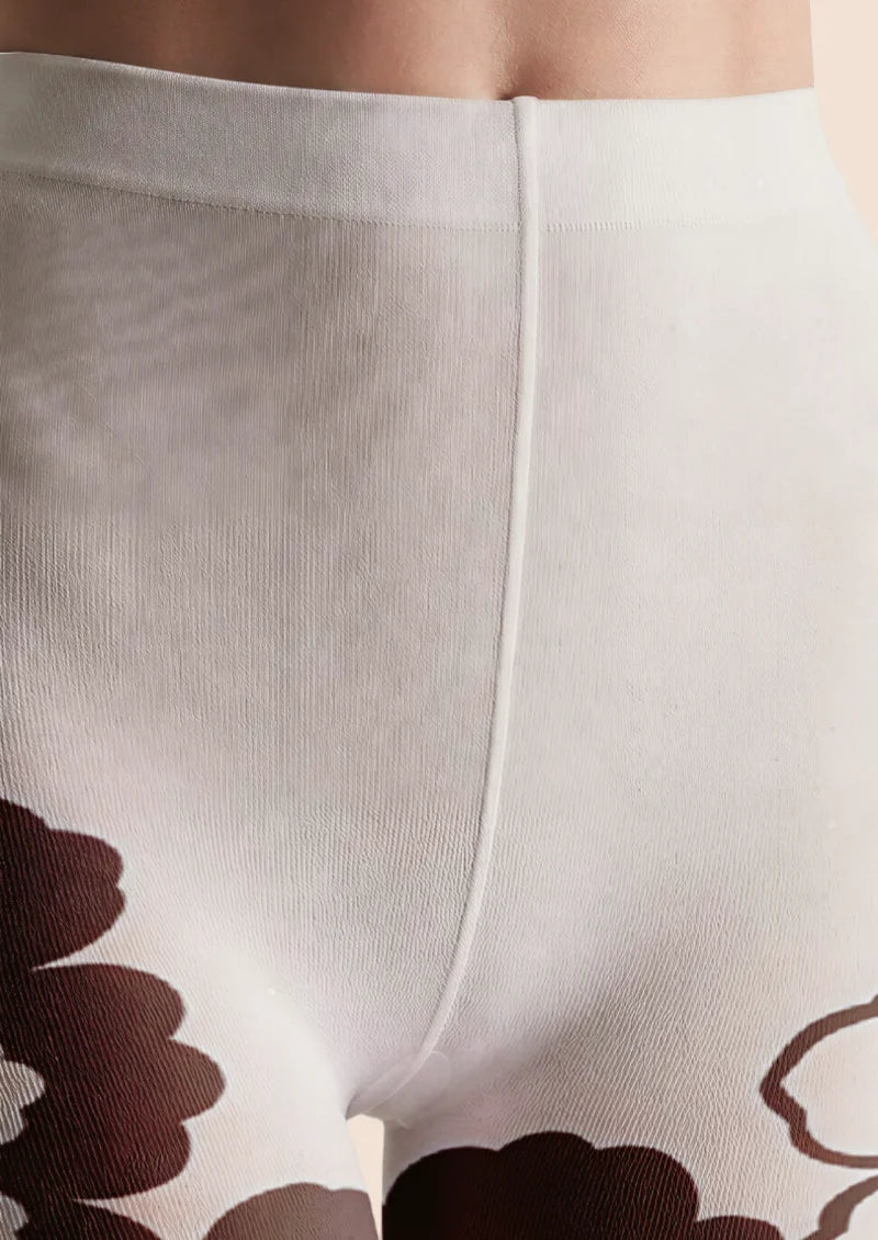 Brown Oversized Floral Tights